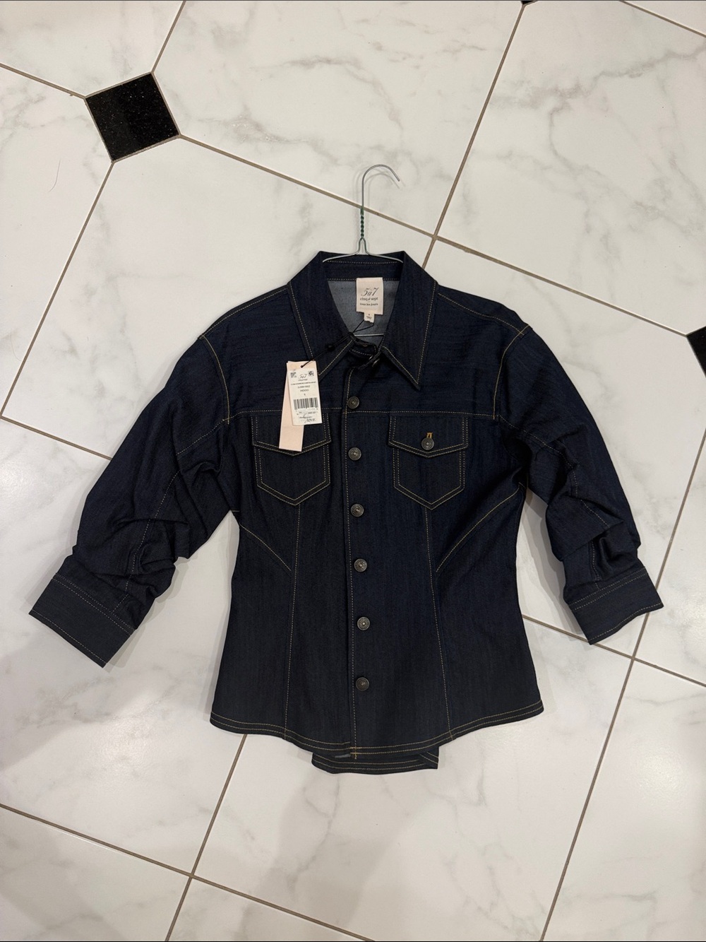 cinq a sept Dark Indigo Denim Button-Down Shirt